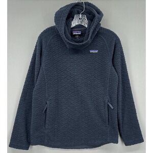 Patagonia Hoodie Womens Small Blue Fleece Cowl Neck Hoody Diamond Pullover Cozy